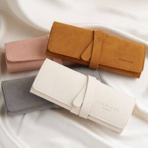 Customize Organizer Roll Earring Ring Necklace Pouch Travel Roll velvet bags custom jewelry