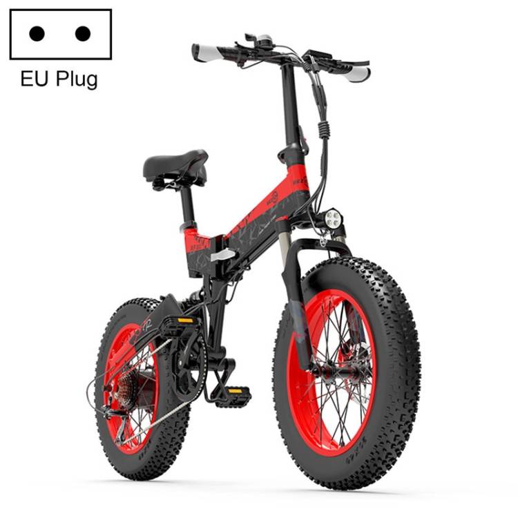 BEZIOR XF200 48V 15AH 1000W foldable electric bicycle, European regulations (black and red)
