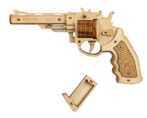 Robotime Rokr DIY Revolver,Scatter with Rubber Band Bullet
