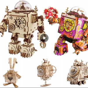 Robotime 3D Wooden Puzzle 5 Kinds Fan Rotatable DIY Steampunk Model