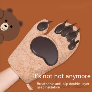 Silicone anti-scald thickened high temperature resistant heat insulation gloves