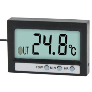 Dual Way (Indoor and Outdoor) LCD Digital Thermometer with Clock Display Function