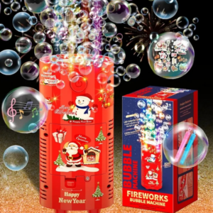 New Year’s Fireworks Bubble Machine with Firecracker Sound Effects, Lights and Wedding Flowers