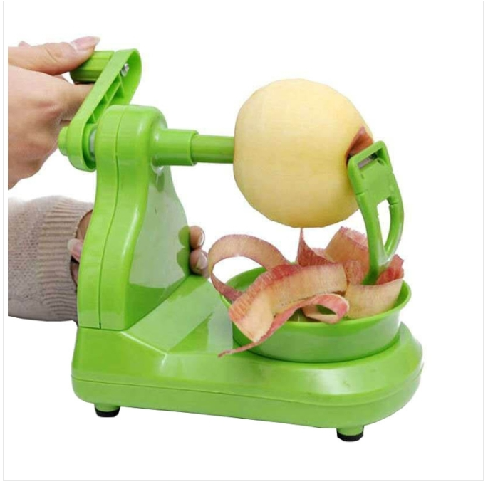 Multi-functional hand-operated fruit peeler