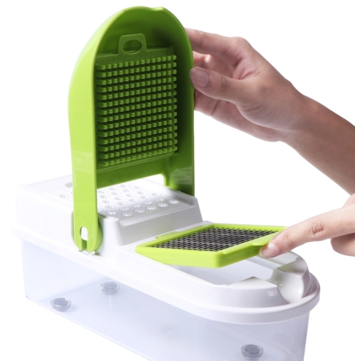 Manual Stainless Steel Slicer Kitchen Tool Multi-functional Replaceable Slicer Chopper, Size:28x11.5x12cm, Weight:0.8KG