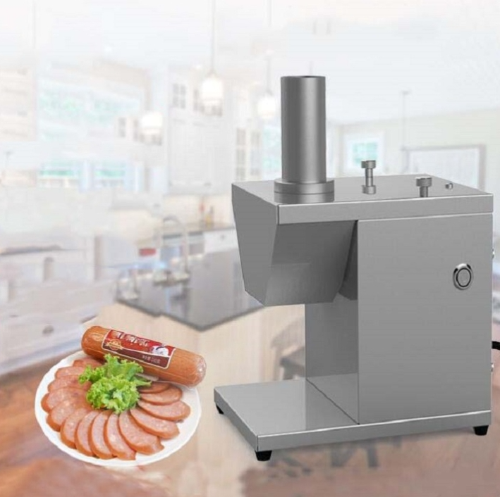 Electric Sausage Slicer Stainless Steel Desktop Ham Sausage Slicer CN Plug