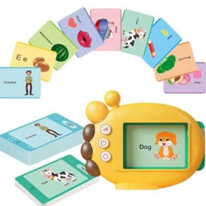 Henniu Leitor de cartões Flash para bebês Máquina de cartões Flash audíveis Brinquedos educativos de aprendizagem precoce