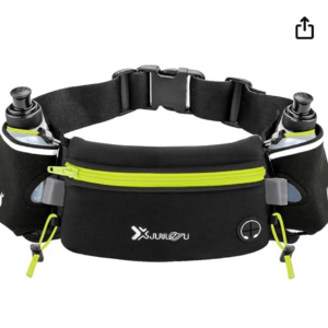 Number-one Cinto de corrida com garrafas de água (2 x 175 ml), cinto de hidratação à prova d’água, bolsa de cintura para iPhone ajustável, bolsa