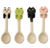 4 PCS Cartoon Tableware Ceramic Coffee Cup Hanging Spoon
