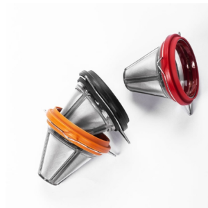 Stainless Steel Cone Shaped Pour Over Coffee Dripper with Double Layered Filter