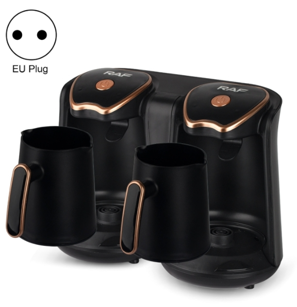 RAF R.109 Household Heating Coffee Pot Portable Office Coffee Tea Maker, EU Plug(Black Gold)