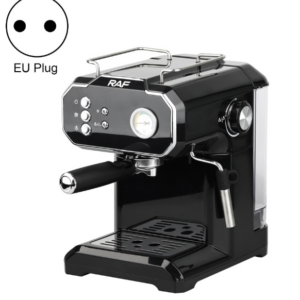 RAF R.104 Home Small Semi Automatic High Pressure Steam Milk Foaming Coffee Machine, EU Plug(Black)
