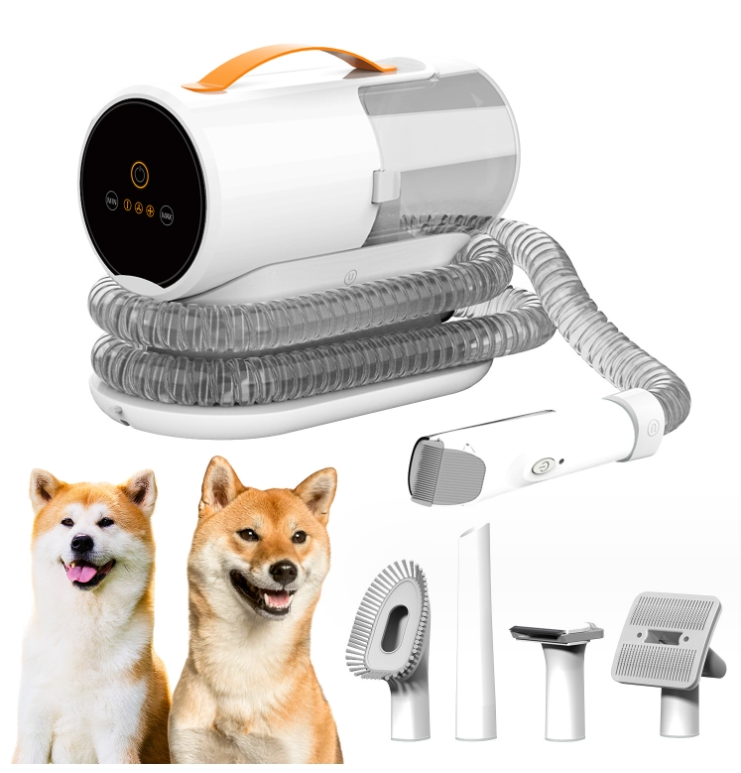 AIRROBO PG100 Dog Clipper with Vacuum Cleaner, Professional Pet Care Set with 12000 Pa Suction Power, Quiet Clipper for Dogs Cats, Pet Hair Remover wi