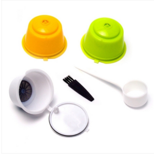 Eco-friendly reusable coffee capsule set Food grade plastic PP coffee filter basket soft capsule