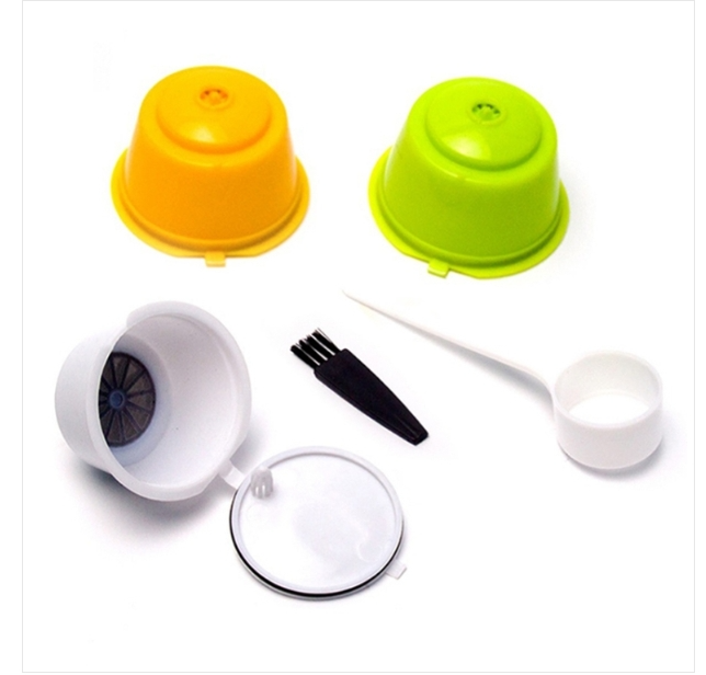 Eco-friendly reusable coffee capsule set Food grade plastic PP coffee filter basket soft capsule