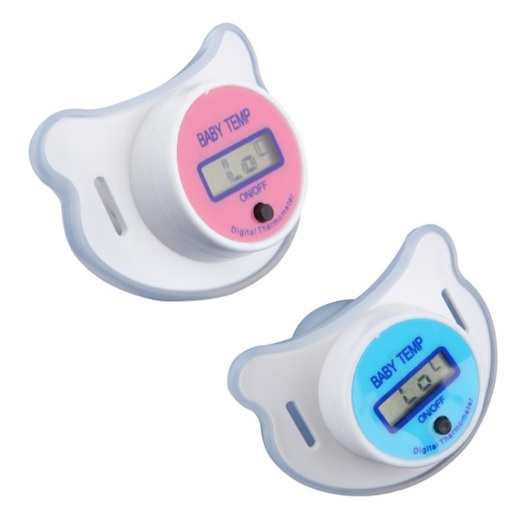 2 PCS Baby Nipple Thermometer Silicone Pacifier LCD Digital Children Thermometer
