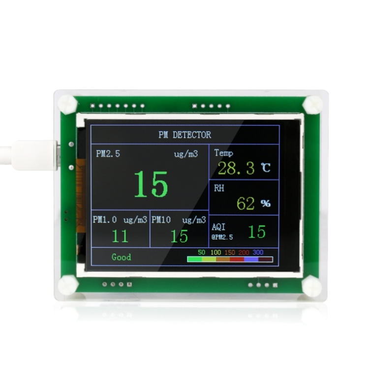 PMS5003 Car PM2.5 Detector Tester Meter Air Quality Monitor Home Car Office Outdoors Gas Thermometer Analysis