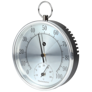 Mini Round Clock-shaped Indoor Outdoor Hygrometer Humidity Thermometer Temperature Meter with Hanging Ring