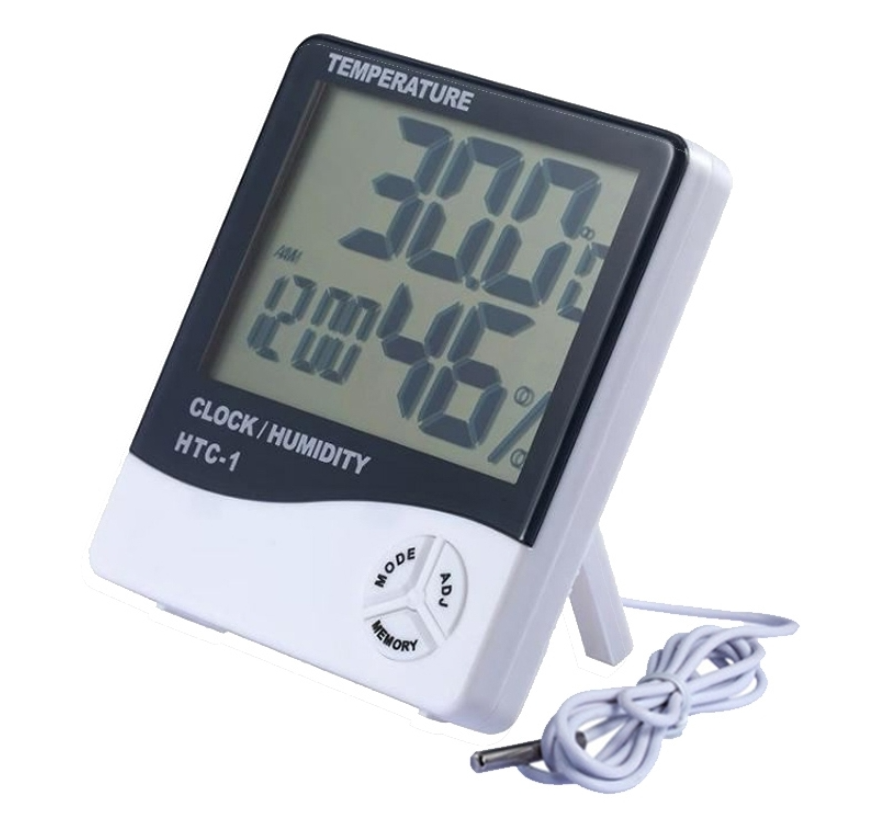 3.8 inch LCD Digital Temperature & Humidity Meter with Clock / Calendar (HTC-1)