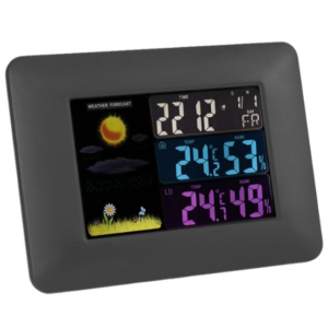 Multifunctional Indoor And Outdoor Temperature And Humidity Meter Colorful Screen Weather Clock