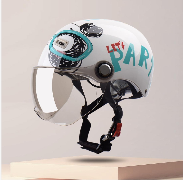 youpin Yema Summer Lightweight 3C Certified Children's Helmet One Size (Long Lens + Short Coffee Lens)