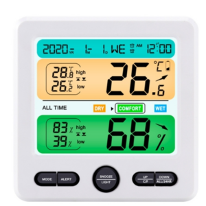 Indoor Color Digital Display Thermometer & Hygrometer Household Large-Screen Electronic Clock