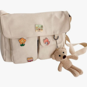 Generic Bolsas mensageiro para meninas, bolsa mensageiro fofa, bolsa mensageiro para meninas, bolsa transversal com Kawaiide lona