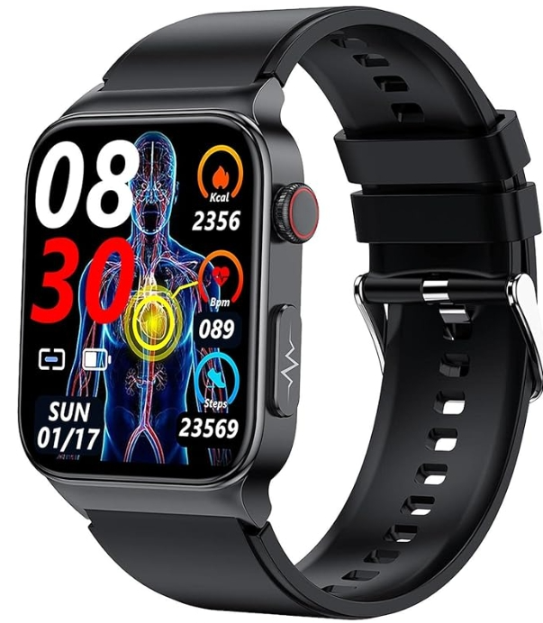 Relógio glicose no sangue - Relógio Inteligente Glicose no Sangue Rastreador Fitness - Relógio esportivo com rastreamento oxigênio no sangue ECG Monit