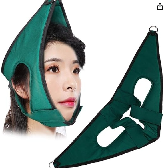 Cinto de tração cervical ajustável, recuperação de dor no pescoço, cinto de recuperação de cuidados com o pescoço macio para fisioterapia para aliviar