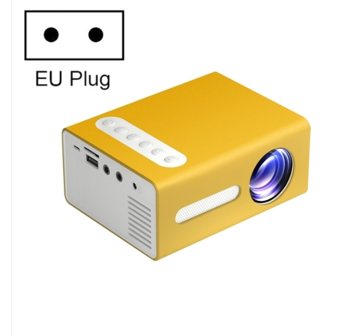 T300 25ANSI LED Portable Home Multimedia Gaming Projector yellow