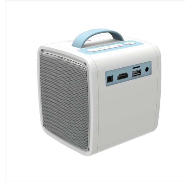 Q2 LED HD 1080P Mini Portable Projector Micro Kids Projector, Blue and White