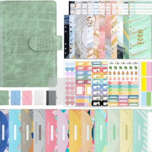 A6 crocodile grain PU leather budget book cash envelope organizer bag