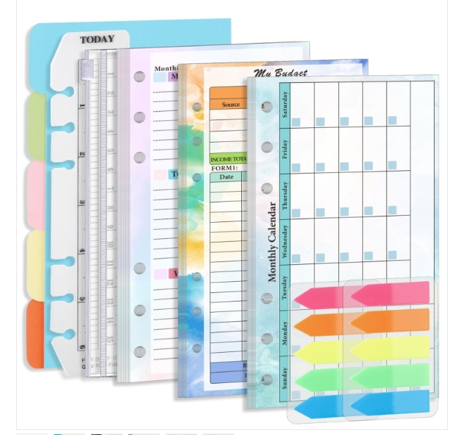 6-hole A6 budget notebook flipbook refills handbook inserts notepad inserts