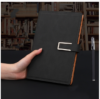 Notebook Business Retro Simple Notebook Office Organizer Black A5 Lambskin Buckle Model
