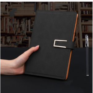 Notebook Business Retro Simple Notebook Office Organizer Black A5 Lambskin Buckle Model