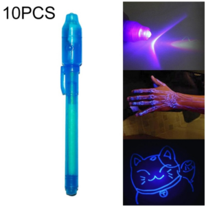 10 PCS Creative Magic UV Light Invisible Ink Pen Marker Pen