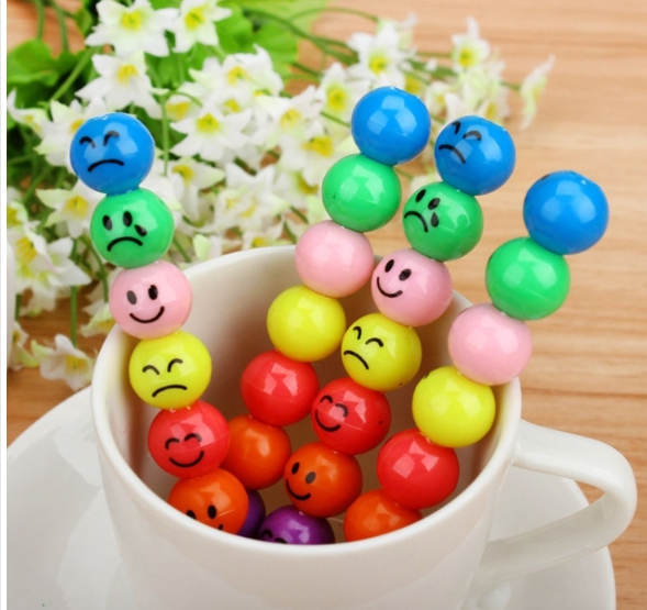 10pcs for sale Creative Candy Cartoon Smiley Doodle Pens 7 Colors Crayons