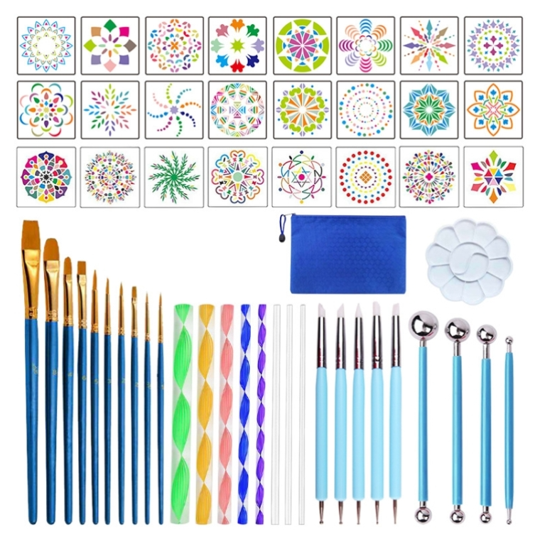 53 PCS Mandala Drawing Tool With Storage Bag
