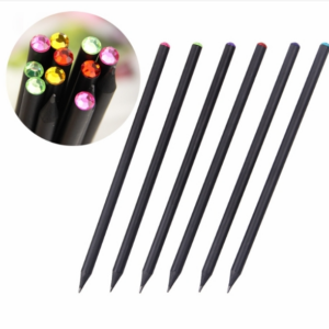 Box of 6 DIY HB Black Wood Pencils Diamond Series Standard Pencils Drawing Supplies