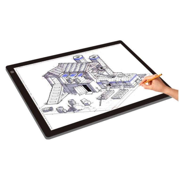 A2 Size 23W 12V LED Three Level of Brightness Dimmable Acrylic Copy Boards for Anime Sketch Drawing Sketchpad, with Power Adapter