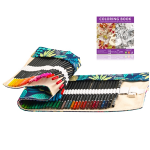 72 Colors Colored Pencils Set Hand-Painted Graffiti Colored Pencils With Roller Shutter Pencil Case