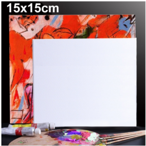 5 PCS Oil Acrylic Paint White Blank Square Artist Canvas Wooden Board Frame, 15x15cm