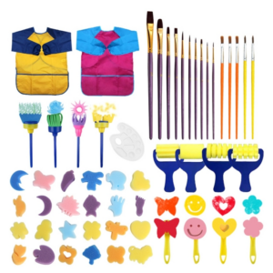 54 In 1 Painting Tool Brush Painting Clothes Sponge Brush Set For Children