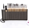 24 In 1 Nylon Wool Brush Canvas Storage Bag Set Oil Painting Gouache Watercolor Brush(Wooden Brushesx24+Storage Bag)