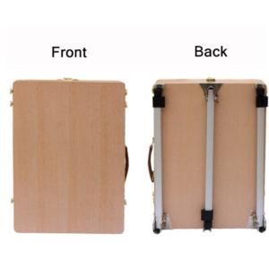 Portable Wooden Handheld Sketching Case Aluminum Easel (Beech)