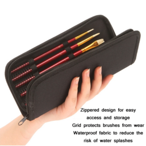 Zhu Ting 10pcs/set Wooden Handle Hog Bristle Oil Pastel Brush Set (Red Rod Black Pack)
