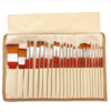24pcs/set Canvas bag nylon hair gouache oil brush set (red rod)