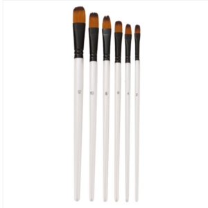 Bamboo Pavilion 2 Sets Sold Nylon Hair Wooden Stick Gouache Brush Set (6pcs/set Tongue Peak)