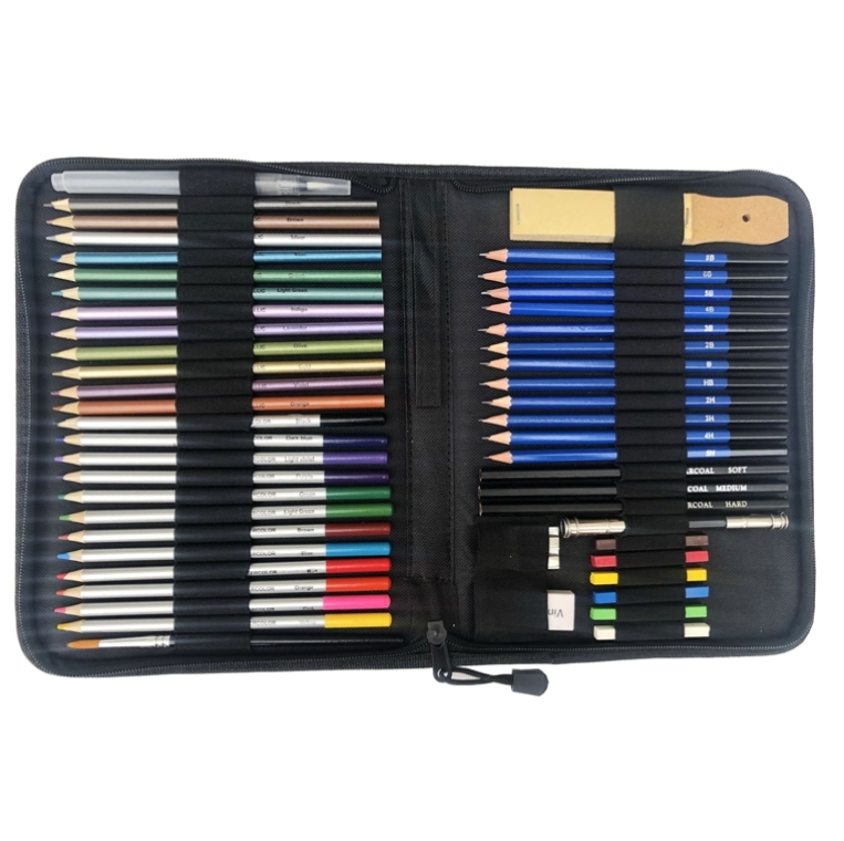 51 PCS / Set YOVER Sketch Pencil Set Water Soluble Color Lead Art Painting Kit(Black)