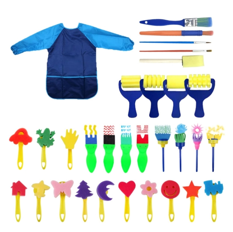 31 In 1 Painting Sponge Seal Early Education Art Graffiti Supplies For Children(Blue)